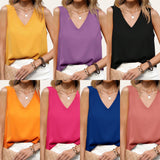 BLK MARTHA V Neck Sleeveless Daily Top