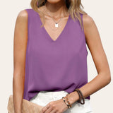 BLK MARTHA V Neck Sleeveless Daily Top