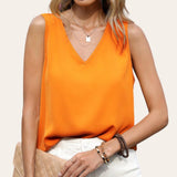 BLK MARTHA V Neck Sleeveless Daily Top
