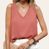 BLK MARTHA V Neck Sleeveless Daily Top