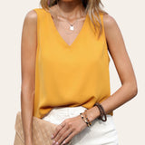 BLK MARTHA V Neck Sleeveless Daily Top