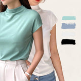 BLUSA Mock Neck Knit Extended Sleeves Top