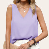 BLK MARTHA V Neck Sleeveless Daily Top