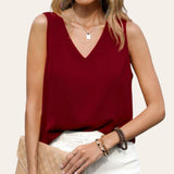 BLK MARTHA V Neck Sleeveless Daily Top