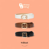 TAILLE 3pcs Belt Set Prong Gold Buckle 1”