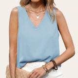 MARTHA V Neck Sleeveless Daily Top