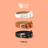 TAILLE 3pcs Belt Set Prong Gold Buckle 1”