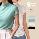 BLUSA Mock Neck Knit Extended Sleeves Top