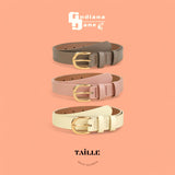 TAILLE 3pcs Belt Set Prong Gold Buckle 1”