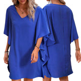MARGA Woven Waterfall Sleeves Tunic Short Dress