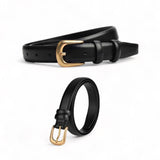 TAILLE Gold Classic Buckle Slim Belt