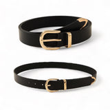 TAILLE Gold Classic Buckle Slim Belt
