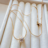 BLING Cubic Zirconia Titanium Steel 18k Plated Elegant Necklace Bracelet Series