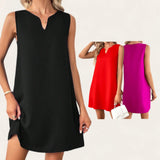 VERNICE Sleeveless Tank Dress with Neck Notch