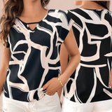 GYPSY All Over Print V Neck Top