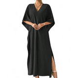 MADAME Batwing V Neck Maxi Dress
