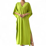 MADAME Batwing V Neck Maxi Dress