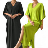 MADAME Batwing V Neck Maxi Dress