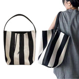 BOLSO Stripes Bucket Canvass Shoulder Hand Bag