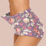 2SKN Plus Size Printed Stretch Comfy Breathable Mid Waist Boy Shorts Panty