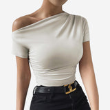 BLK Venus Ruched Bodycon Solid Shirt Top