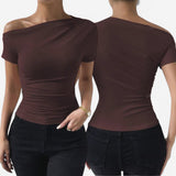 BLK Venus Ruched Bodycon Solid Shirt Top