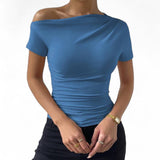 BLK Venus Ruched Bodycon Solid Shirt Top