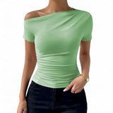 BLK Venus Ruched Bodycon Solid Shirt Top