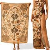 GYPSY WRAP Summer Sheer Tropical Printed Cover Up Skirt