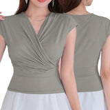 BLUSA Overlap Knit Stretch Blouse Top (Breastfeeding / Big Bust Ideal)