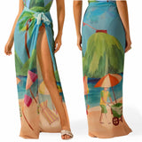 GYPSY WRAP Summer Sheer Tropical Printed Cover Up Skirt