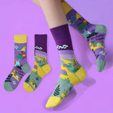 FOOTSIES Pattern Graphic Cute Mismatch Crew Socks