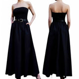 BLK Casual Versatile Tube Long Dress with Pockets (belt not included)