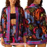 GYPSY Boho Abstract Print Loose Short Kimono