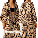 GYPSY Boho Abstract Print Loose Short Kimono