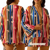 GYPSY Boho Abstract Print Loose Short Kimono