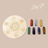 2SKN Metatron’s Cube Chakra Crystal Grid Set