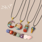 2SKN Orgonite Chakra Pendant Stone Tool Kit Gift Set
