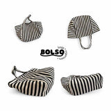 BOLSO Striped Carry-All Tote β Oversized Canvas Bag for Everyday Utility & Style