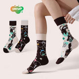 FOOTSIES Pattern Graphic Cute Mismatch Crew Socks