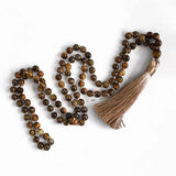 2SKN 108-Bead Mala Necklace for Meditation, Yoga, Mindfulness – Natural Crystal Healing Stones (Blessed Option)