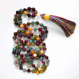 2SKN 108-Bead Mala Necklace for Meditation, Yoga, Mindfulness – Natural Crystal Healing Stones (Blessed Option)