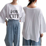 BLK Oversized Graphic Tee – 100% Cotton Boxy Fit Shirt for Women