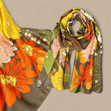 WRAP Luxury Floral Satin Scarf | Multi-Way Wrap for Day to Night Looks