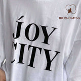 BLK Oversized Graphic Tee – 100% Cotton Boxy Fit Shirt for Women