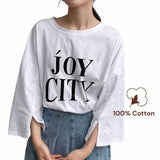 BLK Oversized Graphic Tee – 100% Cotton Boxy Fit Shirt for Women