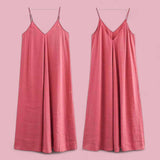 BLK Classic V Neck Strap Maxi Woven Flowy Dress