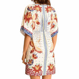 GYPSY Tropical Low V Neck Batwing Boho Dress