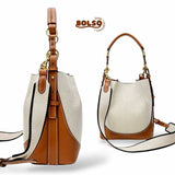 PREORDER BOLSO Premium Canvas Leather Vintage Bucket Bag w Sling