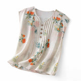 GYPSY Relax Loose Square Floral Printed Woven Top
